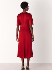 Whistles Satin Twist Waist Midi Dress - Bild 2 von 5