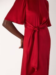 Whistles Satin Twist Waist Midi Dress - Bild 5 von 5