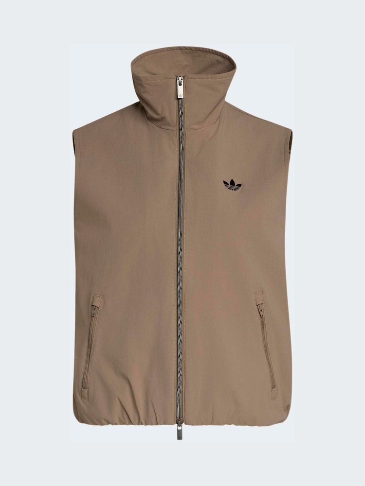 adidas Originals Brown Sleeveless Gilet - Image 1 of 1 adidas Originals Brown Sleeveless Gilet - Image 1 of 1