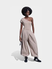 adidas Originals Brown Pleated Trackpant Trousers - Image 3 of 5