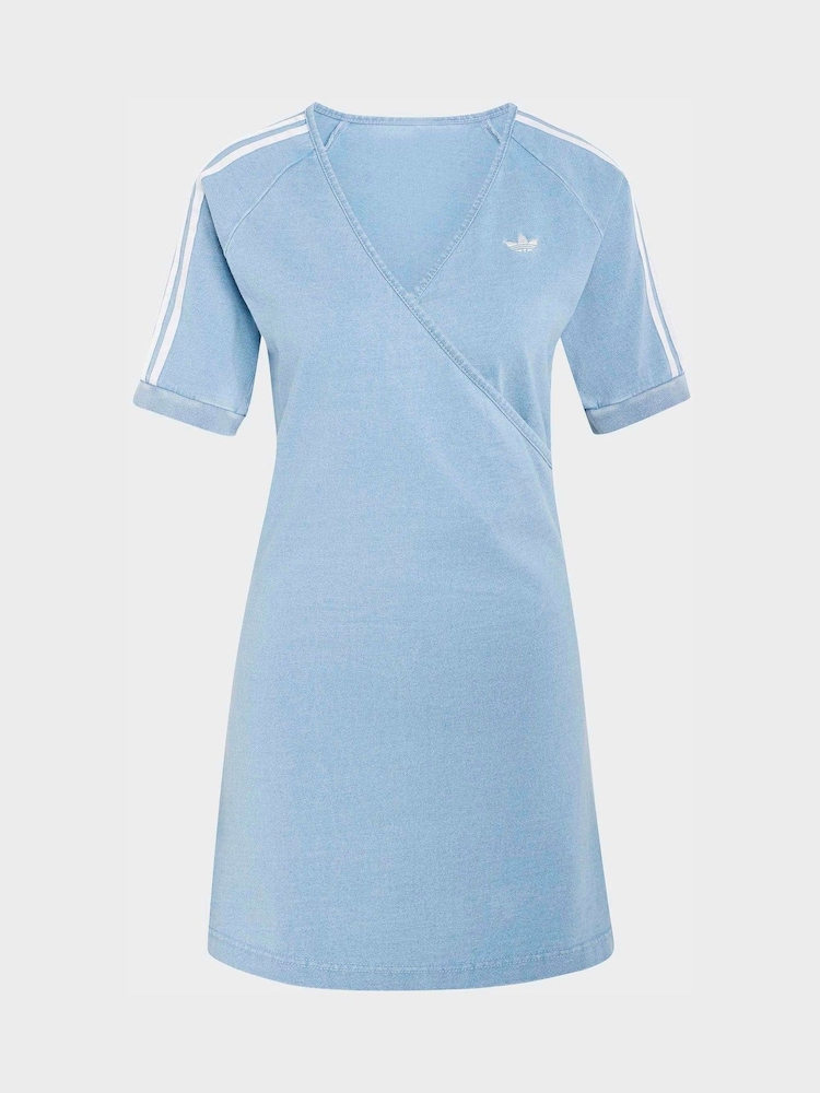 adidas Originals Light Blue Denim Washed Denim Dress - Image 6 of 6 adidas Originals Light Blue Denim Washed Denim Dress - Image 6 of 6