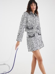 River Island Black Tailored Boucle Mini Skirt - Image 3 of 4