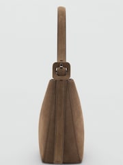 Mango Brown Suede Leather Shopper Bag - Image 4 of 4