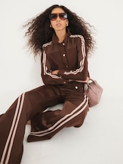 River Island Brown Hybrid Denim Jacket - Image 3 of 4