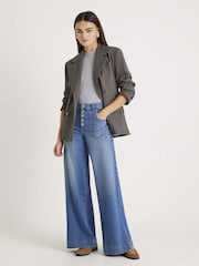 River Island Blue Wide Fit Pocket Front Jeans - Image 1 of 4