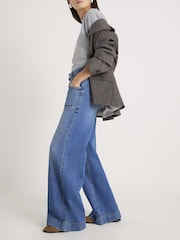 River Island Blue Wide Fit Pocket Front Jeans - Image 3 of 4