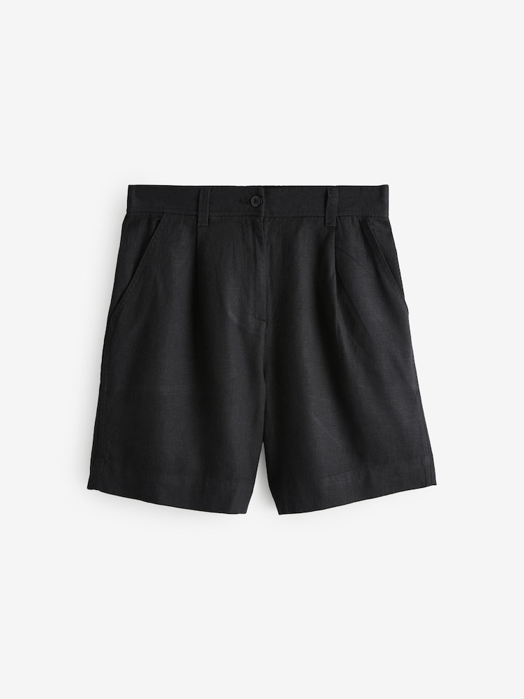 Black Linen Shorts - Image 1 of 1
