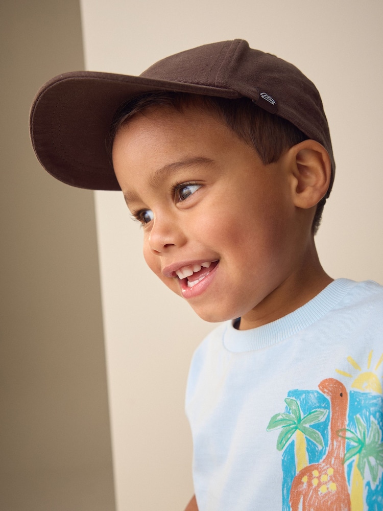 Chocolate Brown Canvas Cotton Cap 1-16 Years (3mths-16yrs) - Image 1 of 5