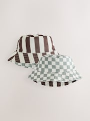 Grey/White Reversible Bucket Hat (3mths-16yrs) - Image 1 of 5