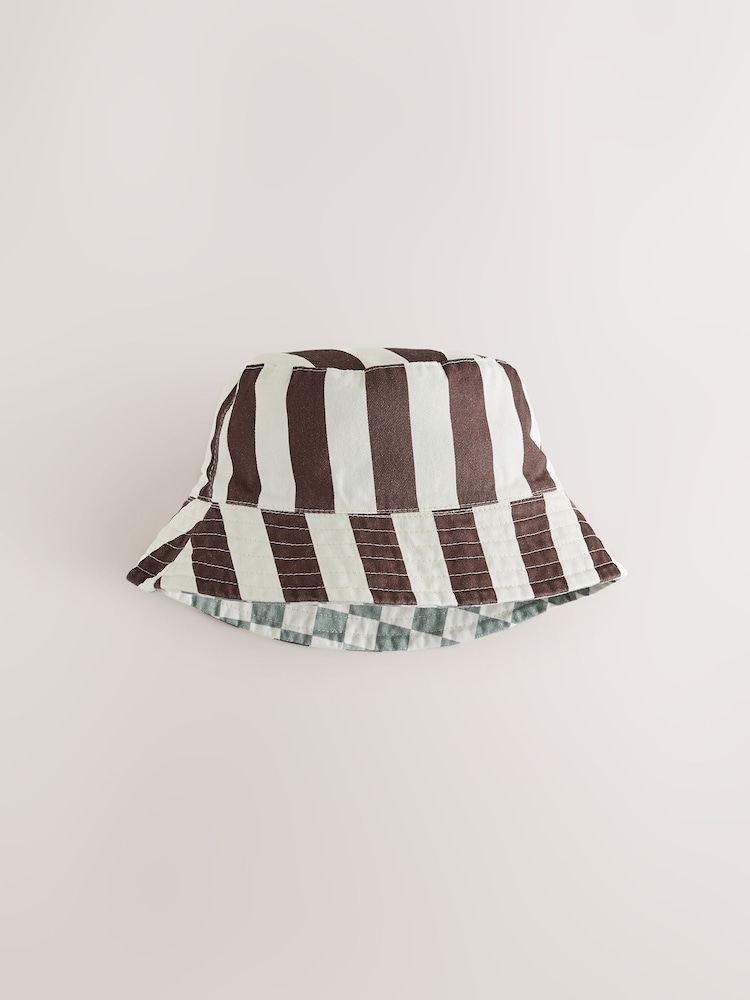Grey/White Reversible Bucket Hat (3mths-16yrs) - Image 2 of 5