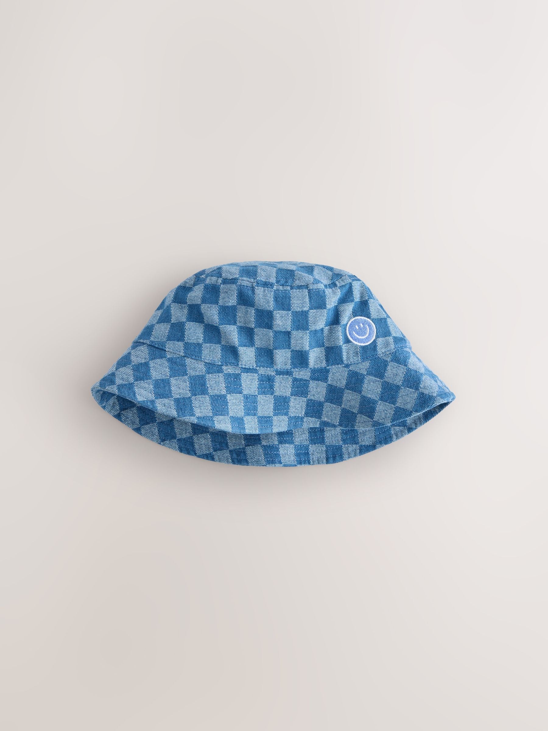 Buy Blue Denim Checkerboard Bucket Hat (3mths-13yrs) from Next USA