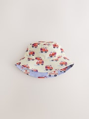 Red/White/Blue Emergency Vehicles Reversible Bucket Hat (3mths-16yrs) - Image 3 of 5