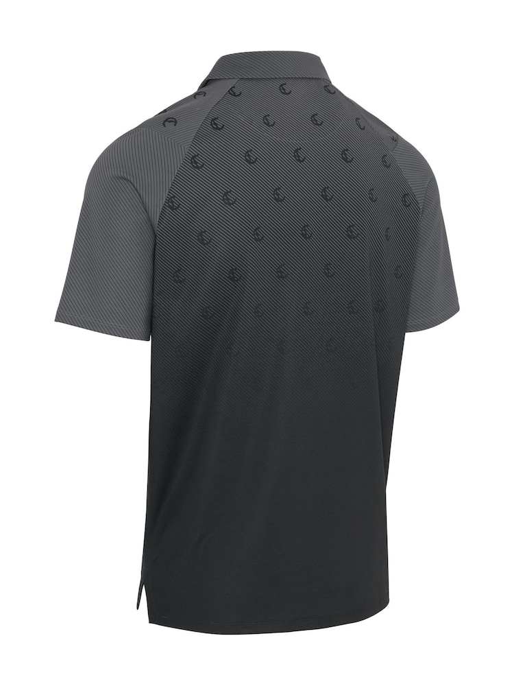 Callaway Apparel Emea Short Sleeve Eng Chev Twill Print Black Polo Shirt - Image 6 of 6 Callaway Apparel Emea Short Sleeve Eng Chev Twill Print Black Polo Shirt - Image 6 of 6