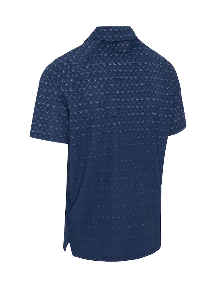 Callaway Apparel Blue Emea Short Sleeve Eng Chev Ombre Print Polo Shirt - Image 6 of 6 Callaway Apparel Blue Emea Short Sleeve Eng Chev Ombre Print Polo Shirt - Image 6 of 6