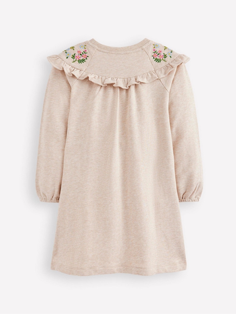 Boden White Embroidered Sweatshirt Dress - Image 2 of 3