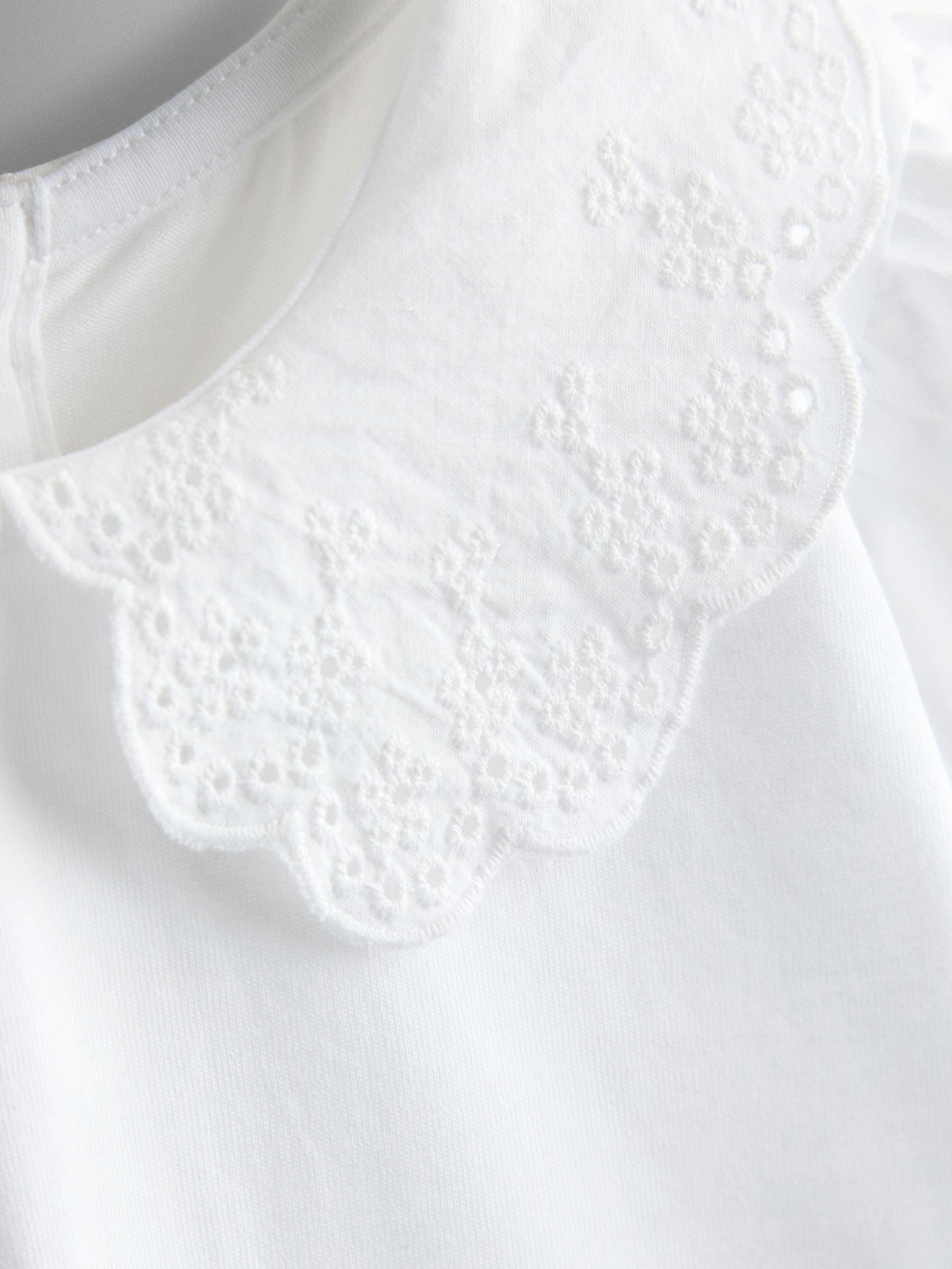 Buy JoJo Maman Bébé White 3- Pack Broderie Collar T-shirt from