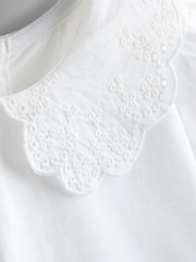 JoJo Maman Bébé White 3- Pack Broderie Collar T-shirt - Image 5 of 6