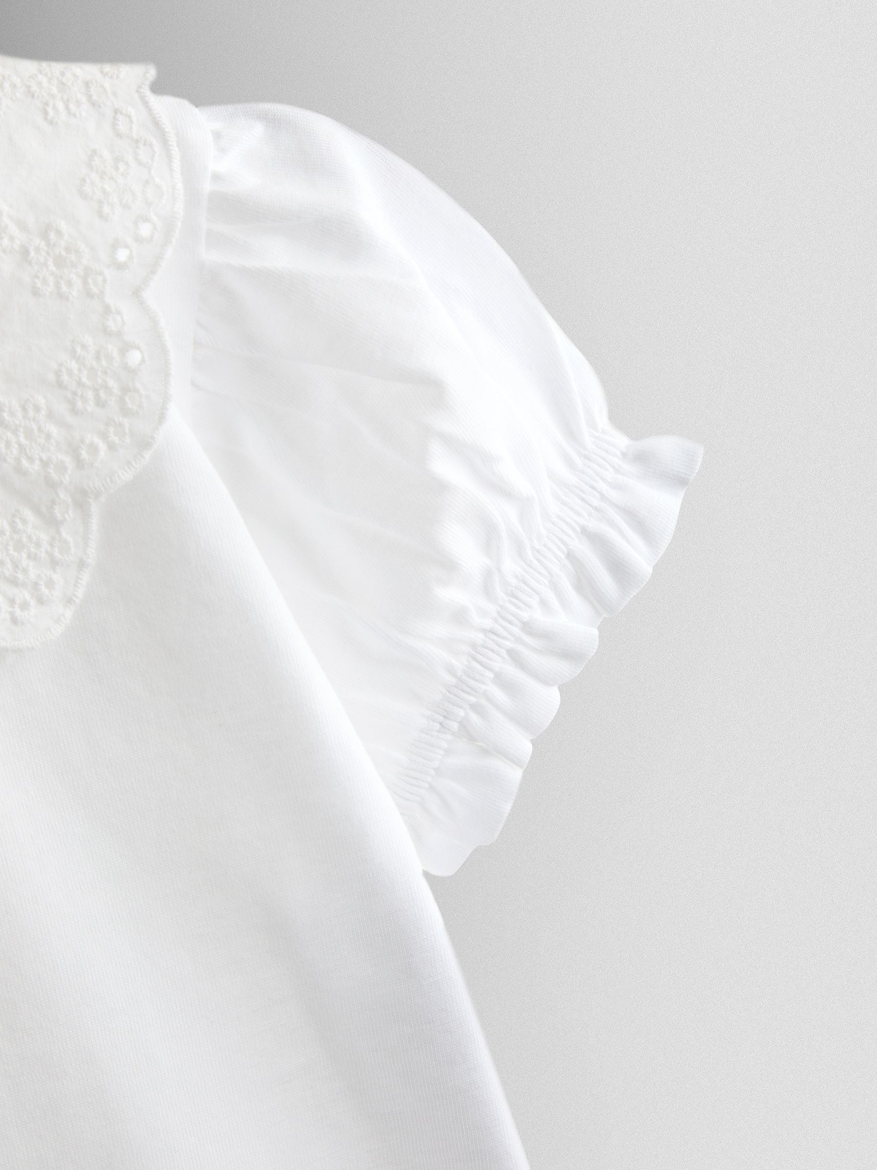 Buy JoJo Maman Bébé White 3- Pack Broderie Collar T-shirt from