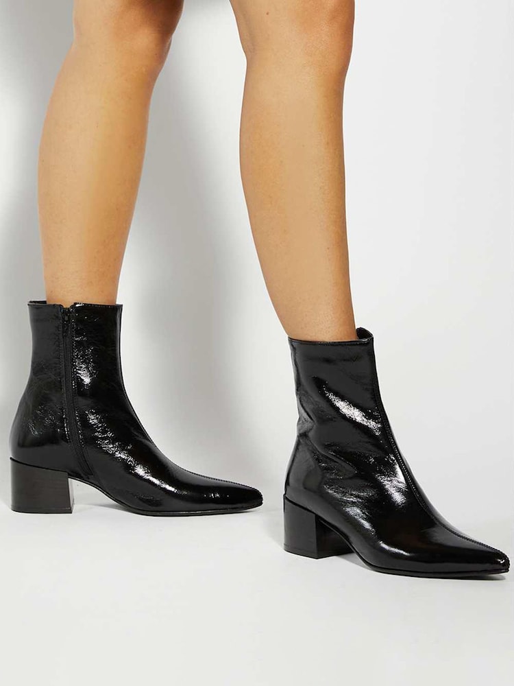 Dune London Black Pami Pointed Toe Block Ankle Boots - Image 1 of 6 Dune London Black Pami Pointed Toe Block Ankle Boots - Image 1 of 6