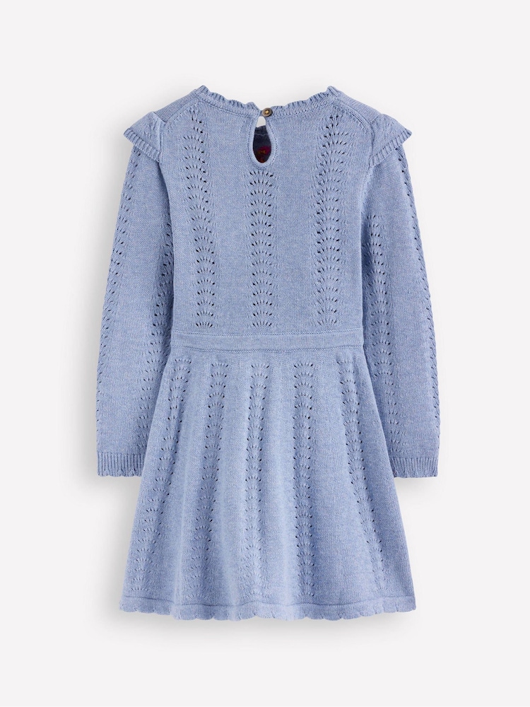 Boden Blue Pointelle Knitted Dress - Image 2 of 3 Boden Blue Pointelle Knitted Dress - Image 2 of 3