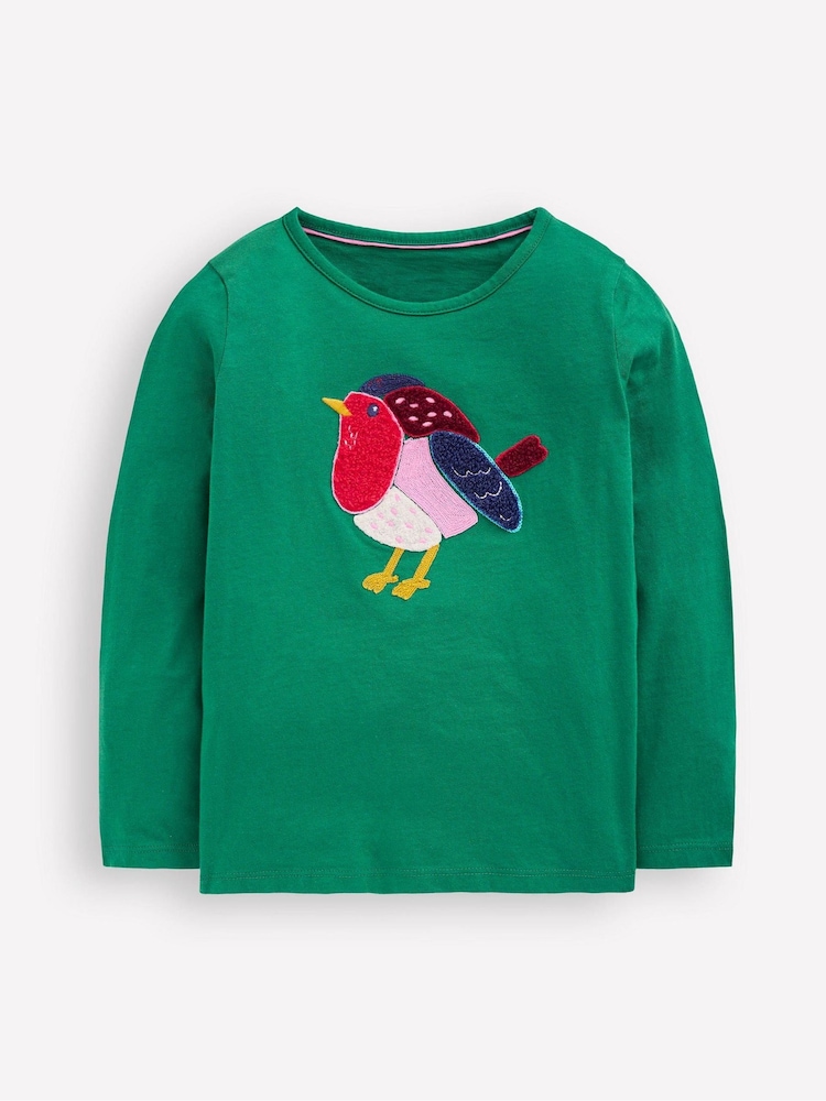 Boden Green Long Sleeve Boucle T-Shirt - Image 1 of 3 Boden Green Long Sleeve Boucle T-Shirt - Image 1 of 3