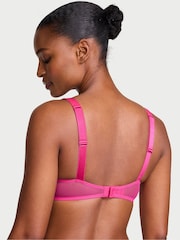 Victoria's Secret Pop Pink Add 2 Cups Push Up Bombshell Lace Shine Strap Bra - Image 2 of 2