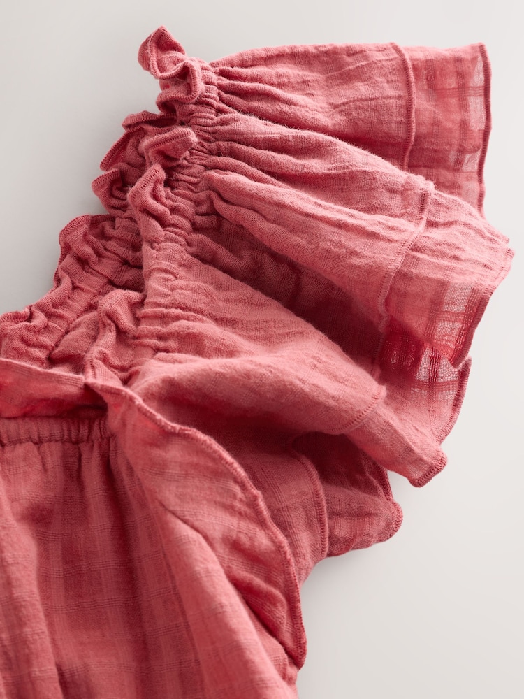 Rose Pink Flutter Sleeve Square Neck Dress - Image 4 of 4