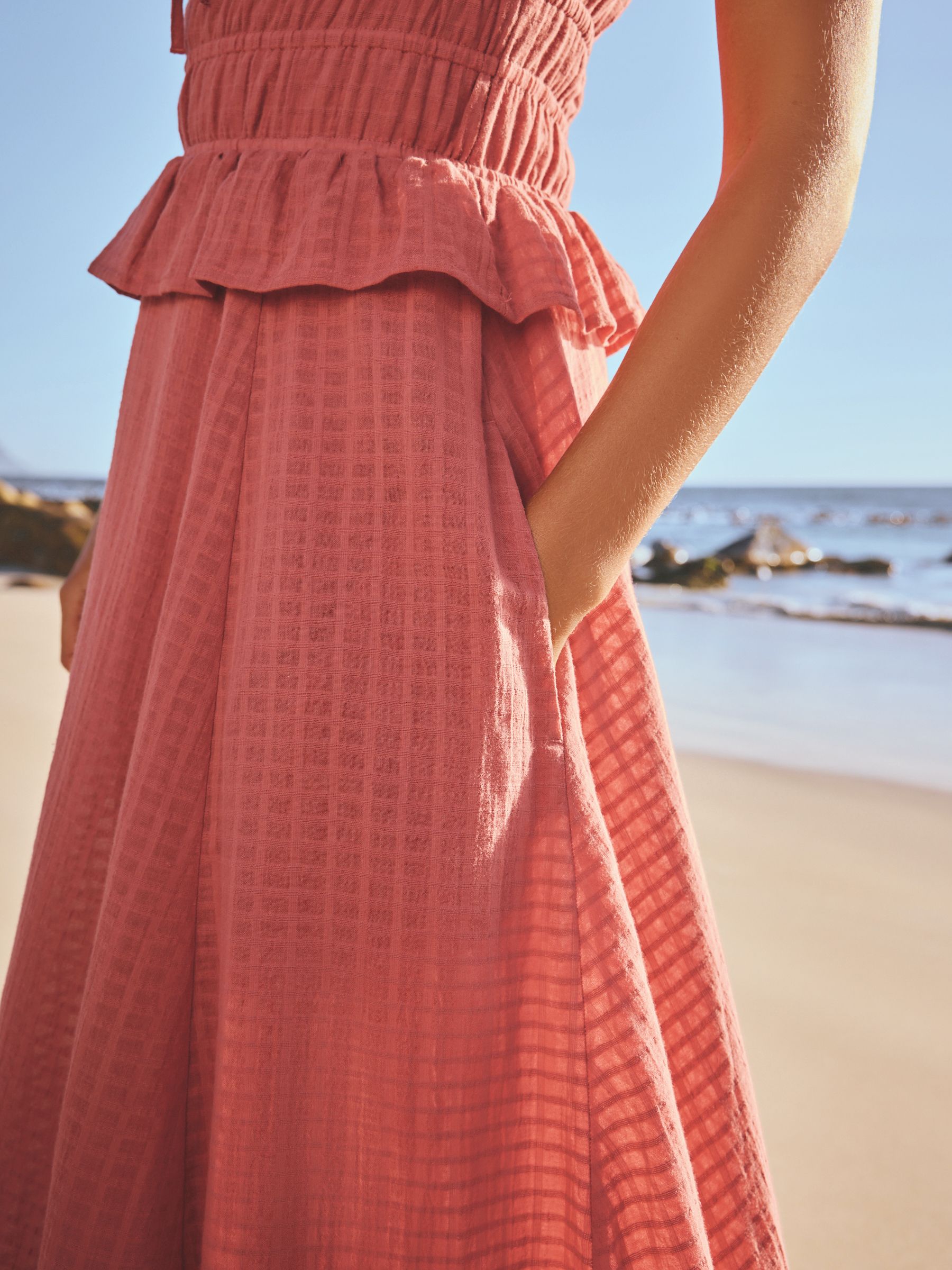 Buy Rose Pink Flutter Sleeve Square Neck Dress from Next USA
