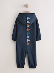 Navy Dino Waterproof Fleece Lined Puddlesuit (3mths-7yrs) - Image 2 of 5