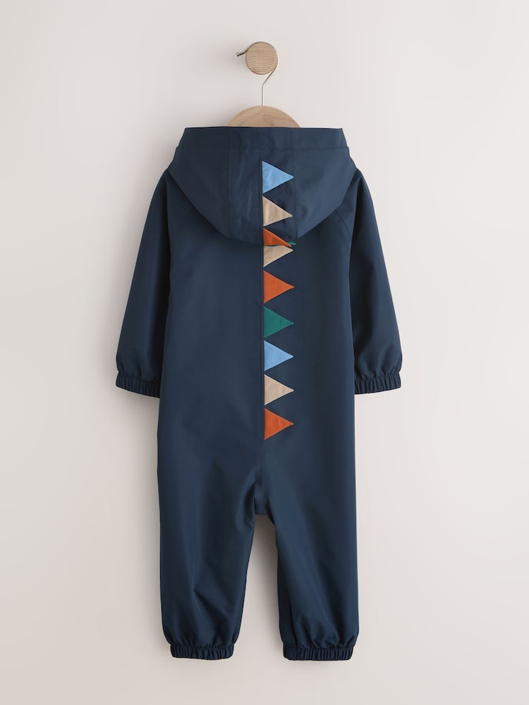 Navy Dino Waterproof Fleece Lined Puddlesuit (3mths-7yrs) - Image 2 of 5