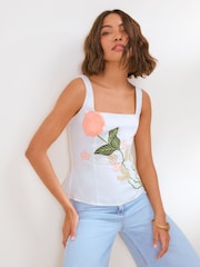 Friends Like These Cream 3D Floral Premium Cami - Image 1 of 5