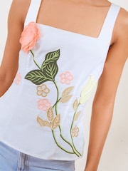 Friends Like These Cream 3D Floral Premium Cami - Image 3 of 5