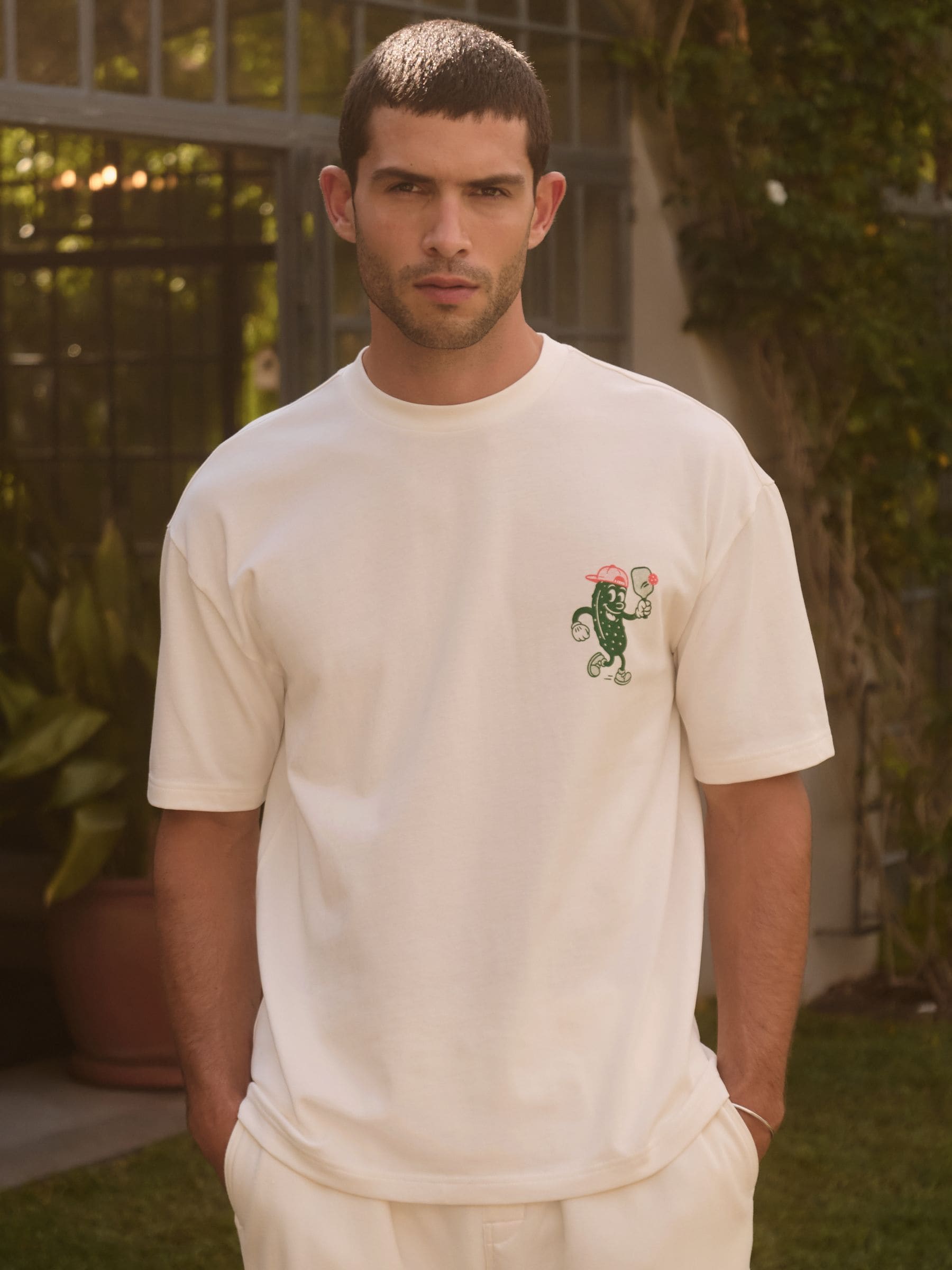 Buy White Pickleball Relaxed Fit Graphic Print Heavy Weight T