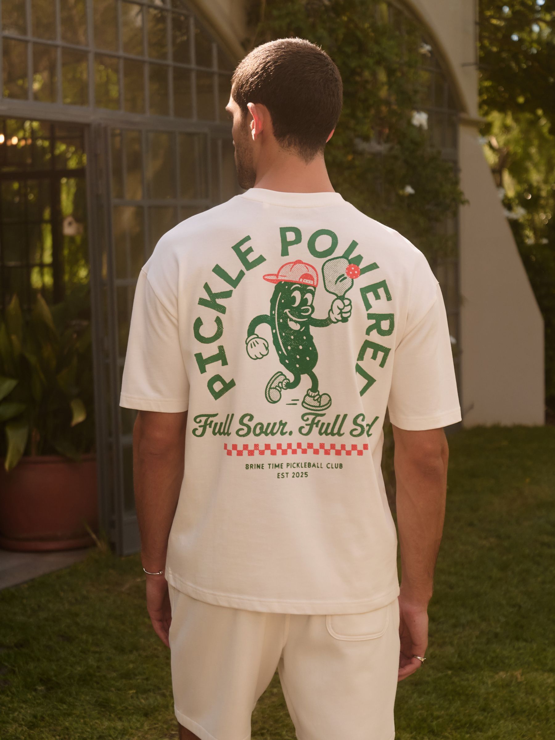 Buy White Pickleball Relaxed Fit Graphic Print Heavy Weight T