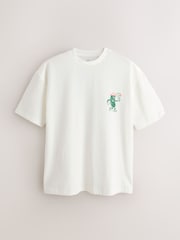 White Pickleball Relaxed Fit Graphic Print Heavy Weight T-Shirt - Image 5 of 8