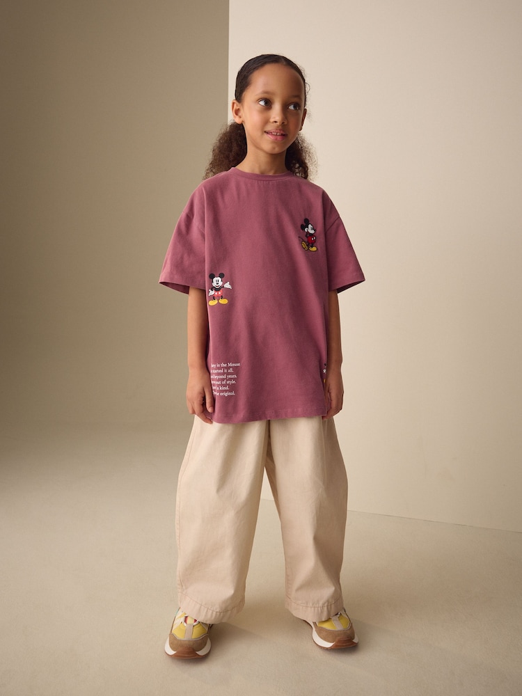 Burgundy Mickey Mouse Oversized License Graphic T-Shirt (3-16yrs) - Image 2 of 5 Burgundy Mickey Mouse Oversized License Graphic T-Shirt (3-16yrs) - Image 2 of 5