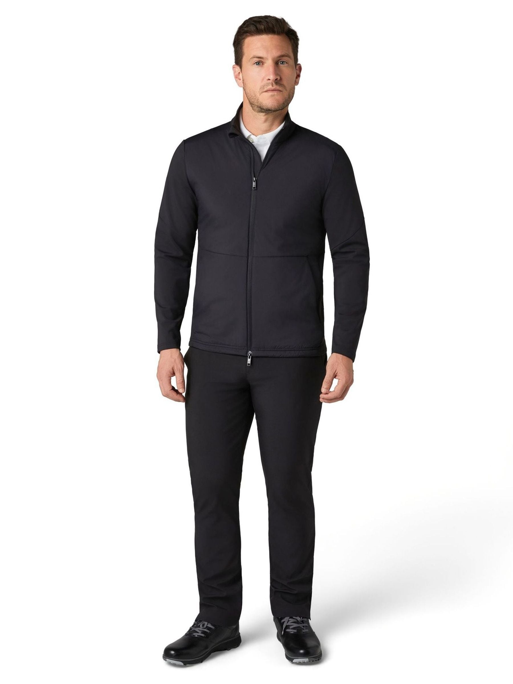 Buy Callaway Golf Black Emea Full Zip Mixed Media Jacket from the
