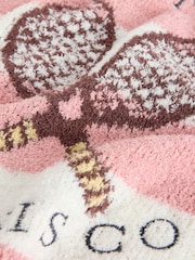 Ekru/Çəhrayı Qrafik - Pambıqla Zəngin Dəsmal Örgü Krujevalı Yaxalı Sviter - 7şəkildən 6 şəkil