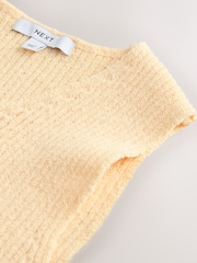 Yellow Towelling Knit V-Neck Vest Top - Image 6 of 6