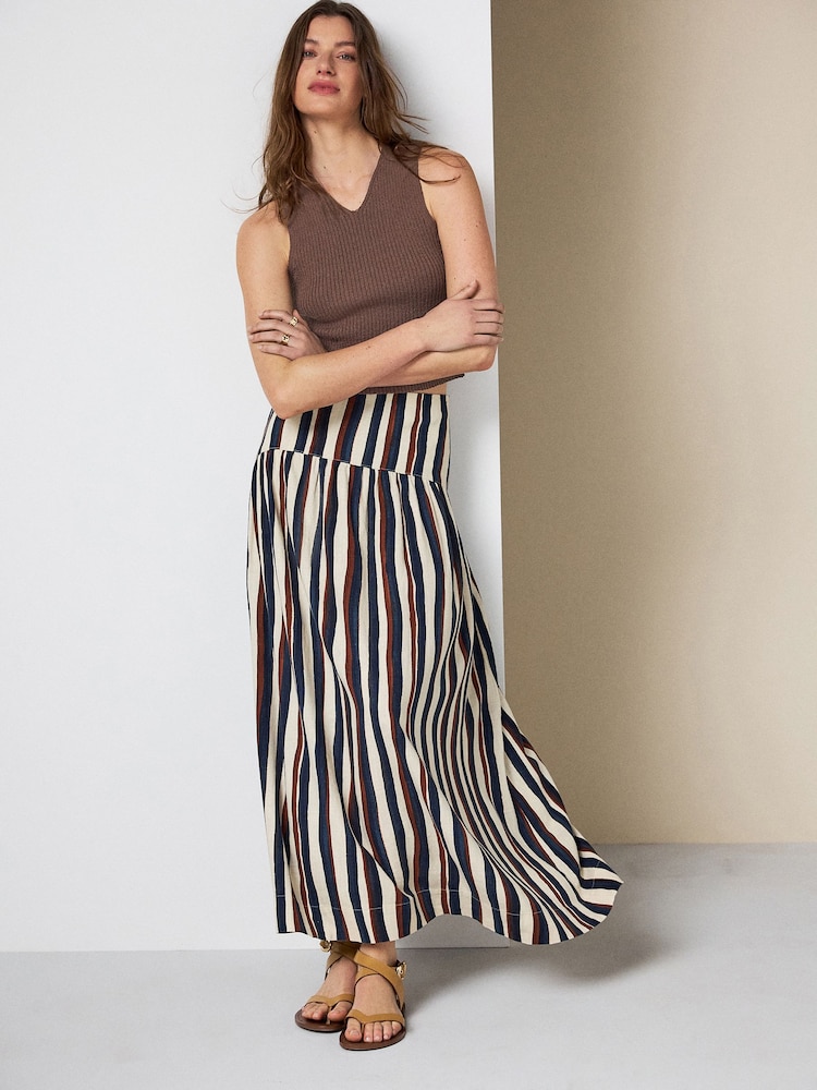 Chocolate Brown Towelling Knit V-Neck Vest Top - Image 2 of 8