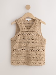 Нейтральный - Crochet Halter Neck Vest Top - Изображение 6 8