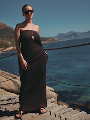 Chocolate Brown Jersey Column Skirt - Image 2 of 3