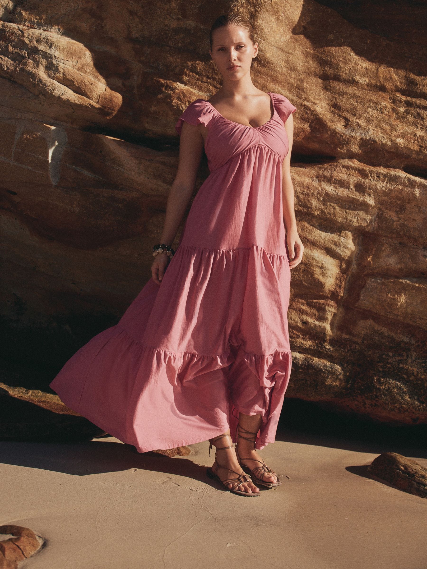 chinese dress ladies Pamela Dark Mauve Enchanting Ruffled Tiered Maxi Dress  The Wildflower Shop