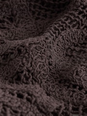 بني - تنورة كروشيه متوسطة الطول - صورة 7 من 8