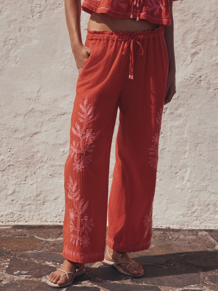 أحمر/وردي - بناطيل عريضة من الأسفل - صورة 1 من 4