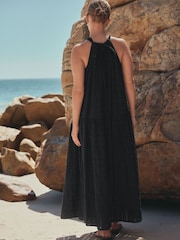 Black Halter Maxi Dress - Image 3 of 8