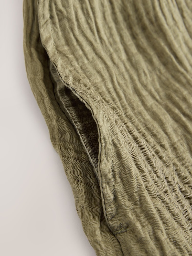 Vert kaki - Robe mi-longue en jersey tissé mélangé - Image 8 de 8