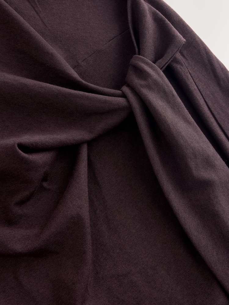 Brown Tie Waist Mini T-Shirt Dress - Image 6 of 6