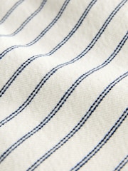 Ecru Striped Wide Leg Drawstring Waist Jeans - Image 9 of 9