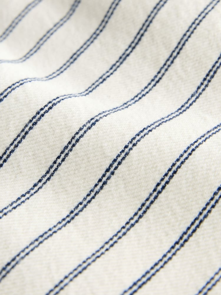 Ecru Striped Wide Leg Drawstring Waist Jeans - Image 9 of 9